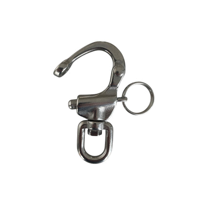 Schnappschäkel mit Wirbelauge V4A - Unverlierbarer Bolzen
